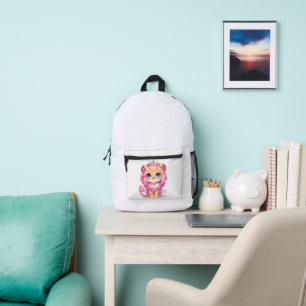 Cute Lion King [Product] Kawaii  Crown Animal Gift Printed Backpack