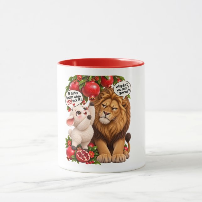 Cute Lion & Lamb Mug (Center)