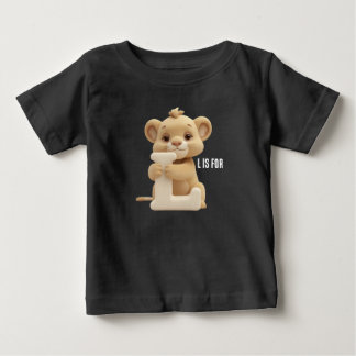Cute Lion Letter L Kids T-Shirt | Animal Alphabet