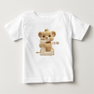 Cute Lion Letter L Kids T-Shirt | Animal Alphabet