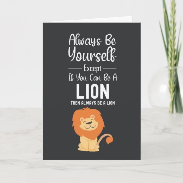 Cute Lion Lover Cards Funny Animals Humour (Front)