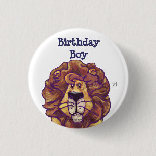 Cute Lion Party Centre Birthday Boy 3 Cm Round Badge