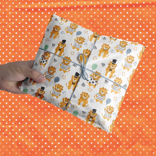 Cute Lion Pattern | White  Tissue Paper (Creator Uploaded)