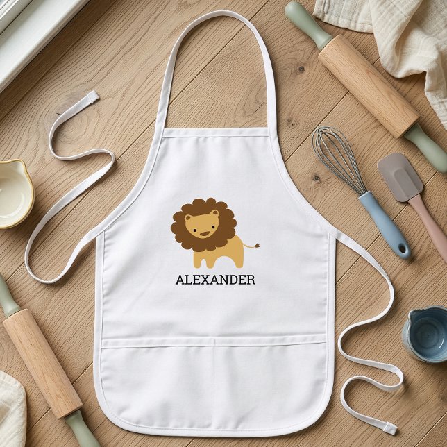 Cute Lion Personalised Kids Apron (Creator Uploaded)
