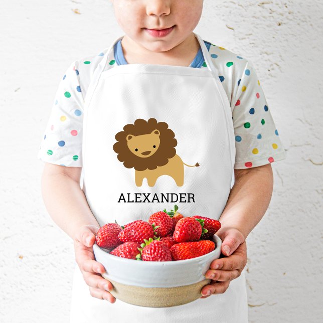 Cute Lion Personalised Kids Apron (Creator Uploaded)