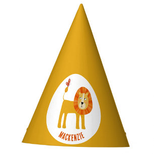 Cute Lion Personalised Party Hat