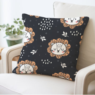 Cute Lion Pillow, Kids Decorative Animal Cushion