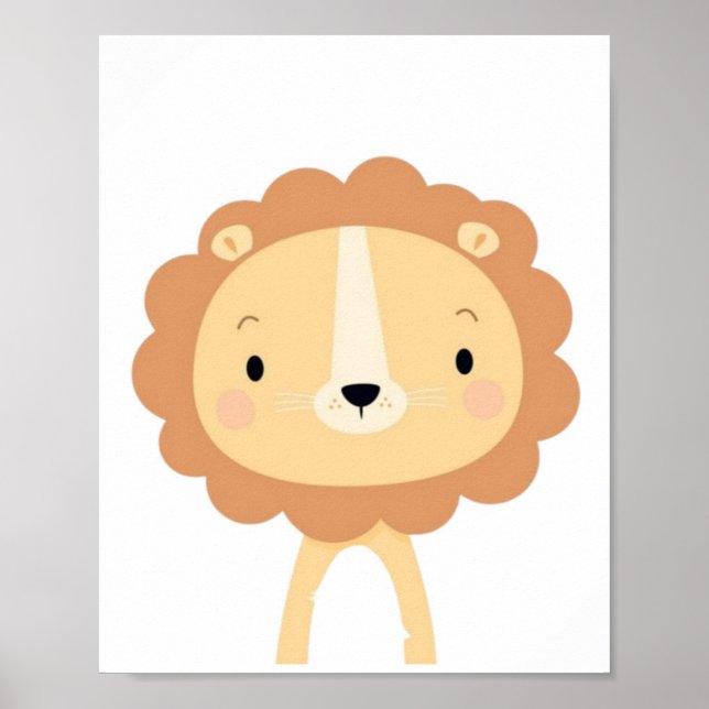 Cute Lion. Poster (Front)