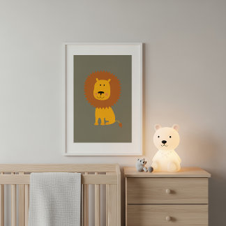Cute Lion Safari Nursery Wall Art