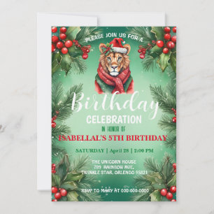 Cute lion safari Santa Christmas birthday party Save The Date