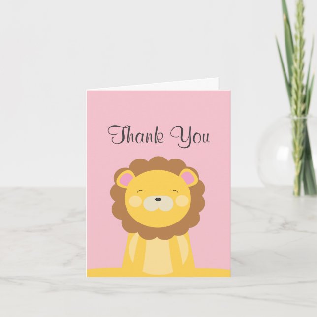 Cute Lion Thank You Card (Front)