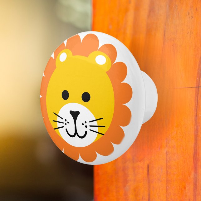 Cute Lion Wild One Jungle Safari Animal Cartoon Ceramic Knob (Creator Uploaded)