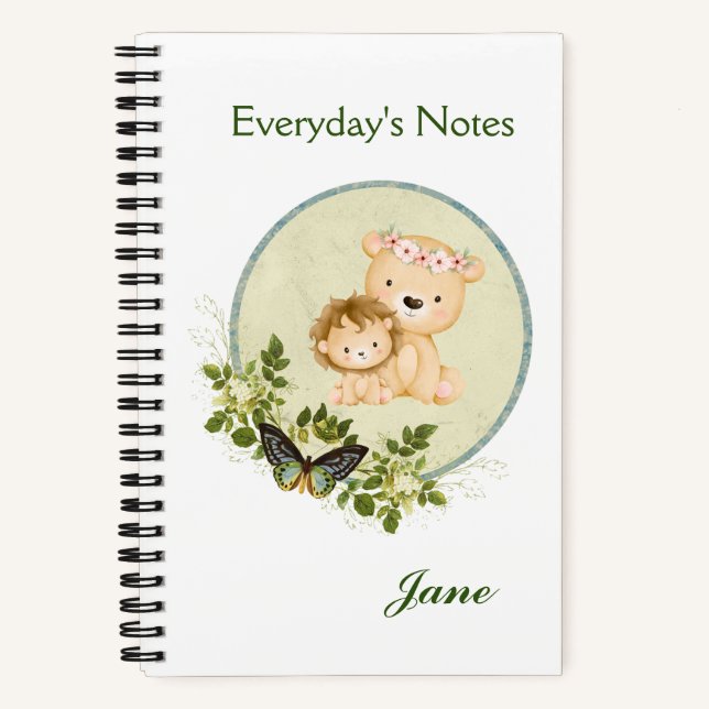 Cute lions - spiral notebook (Front)