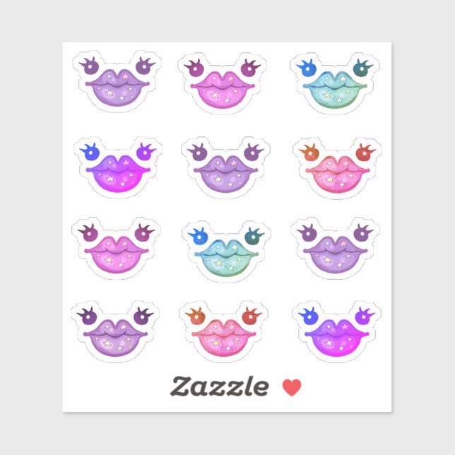 Cute Lip Face sticker pack (Sheet)
