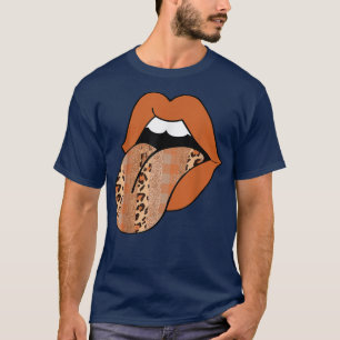 Cute Lips Vintage Style Leopard Autumn Fall Thanks T-Shirt