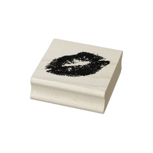 Cute Lipstick Kiss Rubber Stamp