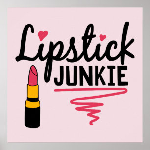 cute lipstick word art makeup artist poster