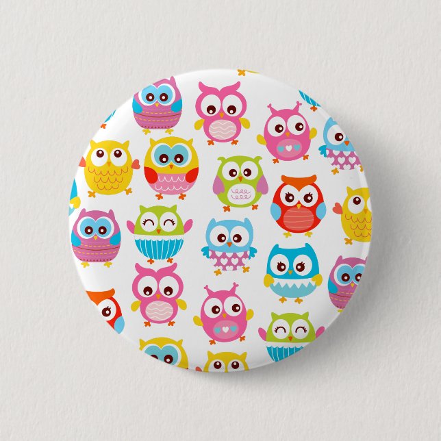 Cute Litte Owls 6 Cm Round Badge (Front)