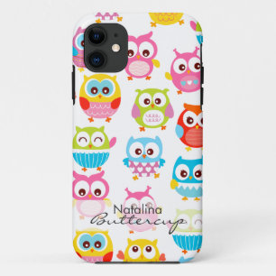 Cute Litte Owls Personalised iPhone 11 Case