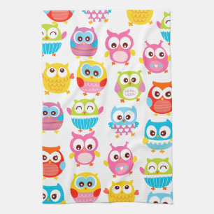 Cute Litte Owls Tea Towel