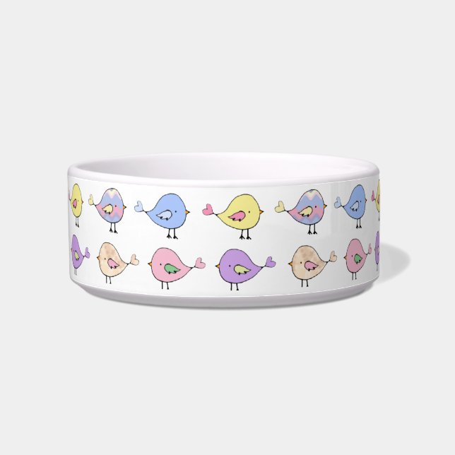 Cute Littel Birdies Cat Bowl (Left)