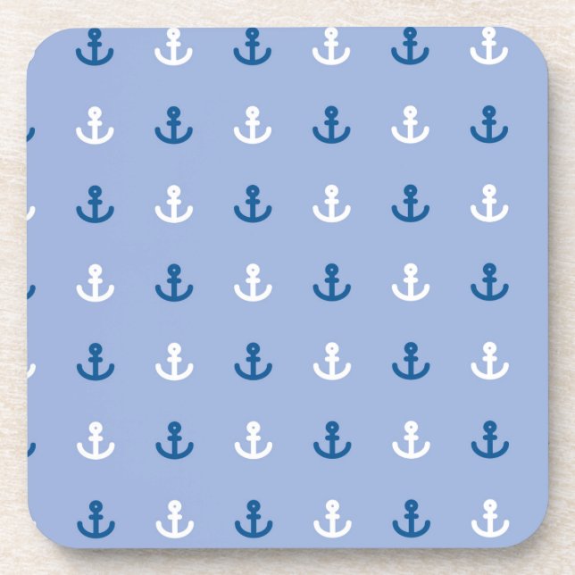 Cute Little Anchor Pattern Coaster (Front)