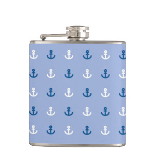 Cute Little Anchor Pattern Hip Flask