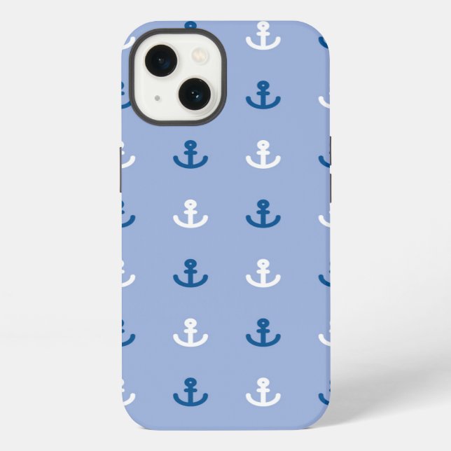Cute Little Anchor Pattern iPhone Case (Back)