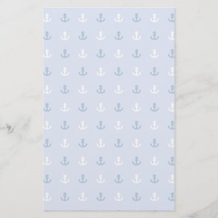 Cute Little Anchor Pattern Stationery