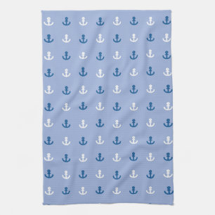 Cute Little Anchor Pattern Tea Towel