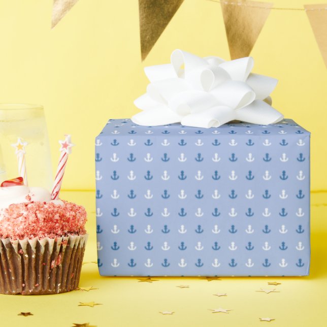 Cute Little Anchor Pattern Wrapping Paper (Birthday Party)