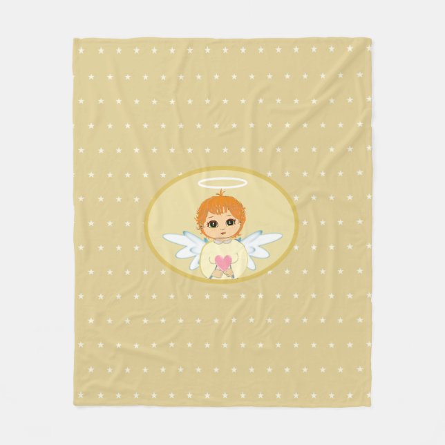 Cute Little Angel Fleece Blanket (Front)