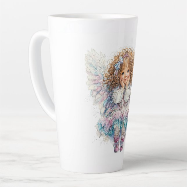 Cute Little Angel  Latte Mug (Left Angle)