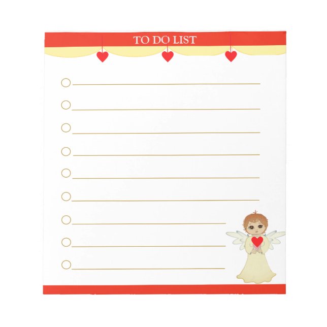 Cute Little Angel Lined Notepad (Front)