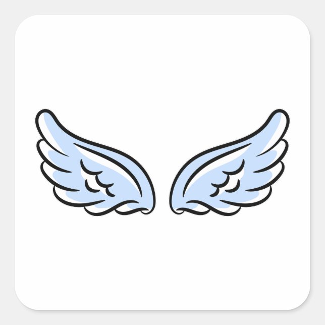 Cute Little Angel’s Wings Square Sticker (Front)