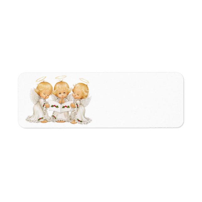 Cute little Angels Caroling Return Address Label (Front)