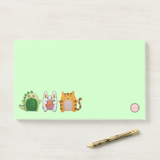 Cute Little Animals, Kawaii Dinosaur, Bunny, Tiger Post-it Notes