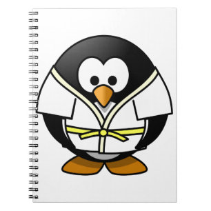 Cute little animated judo penguin notebook