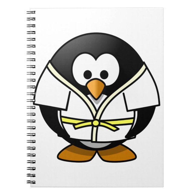 Cute little animated judo penguin notebook (Front)