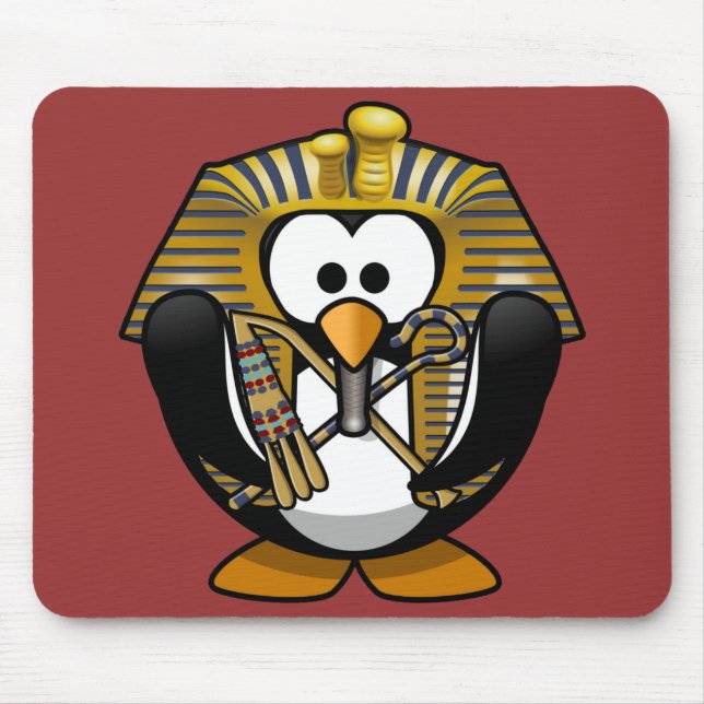 Cute little animated pharaoh penguin mouse pad (Front)
