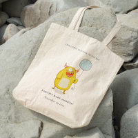 Cute Little Aqua Yellow Happy Monster Baby Shower
