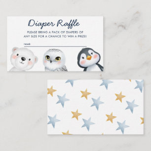 Cute Little Arctic Diaper Raffle Baby Shower Enclosure Card