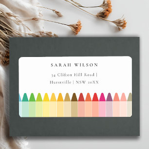 Cute Little Artist Crayon Fun Rainbow Address
