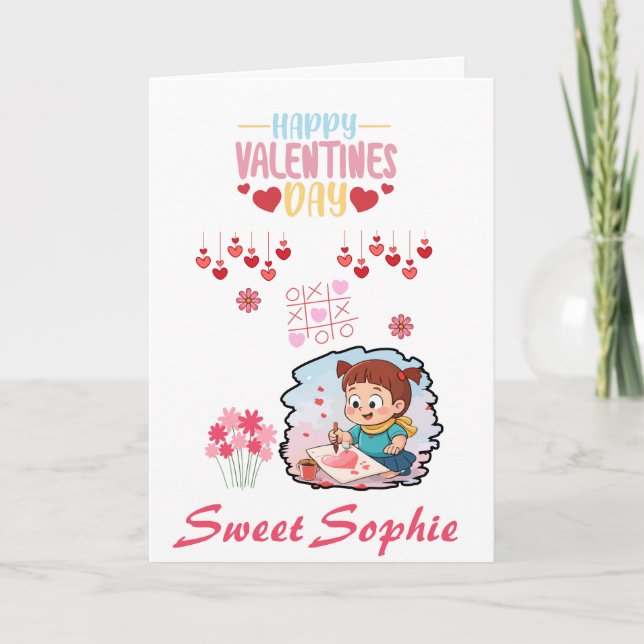 Cute Little Artist Valentine’s Day Kids  Card (Front)