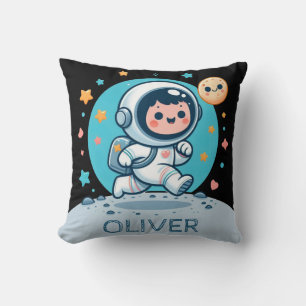 Cute Little Astronaut on the Moon Cushion