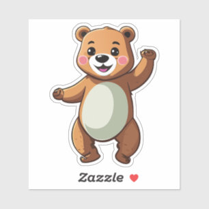 Cute Little Baby Bear Dancing With A Smile