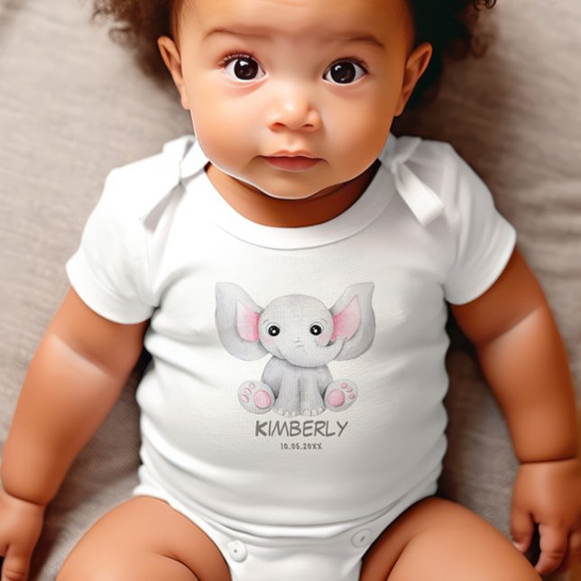 Cute Little baby elephant  Personalised  Bodysuit (Creator Uploaded)