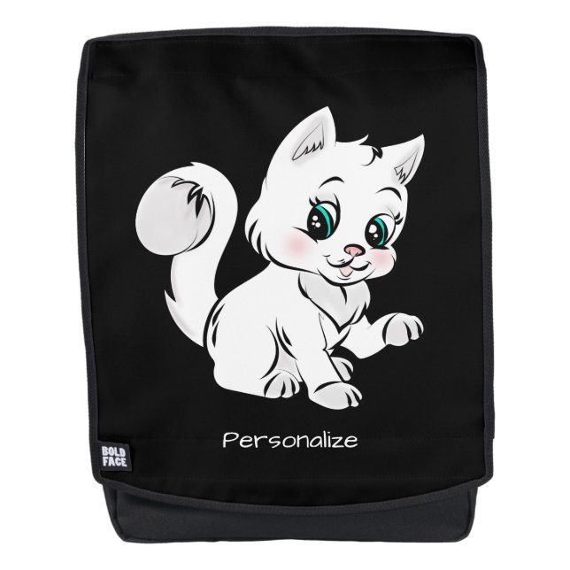 Cute Little Baby Kitten Cat Pet Kids Personalise Backpack (Front)