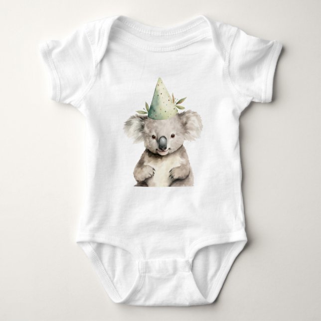 Cute Little Baby Koala Bear Animal Baby Bodysuit (Front)