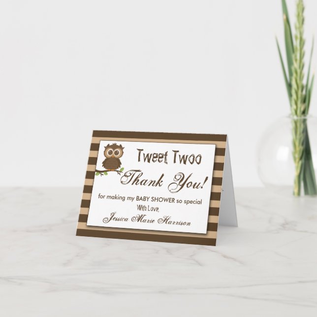 Cute Little Baby Owl | Baby Shower Thank You (Front)